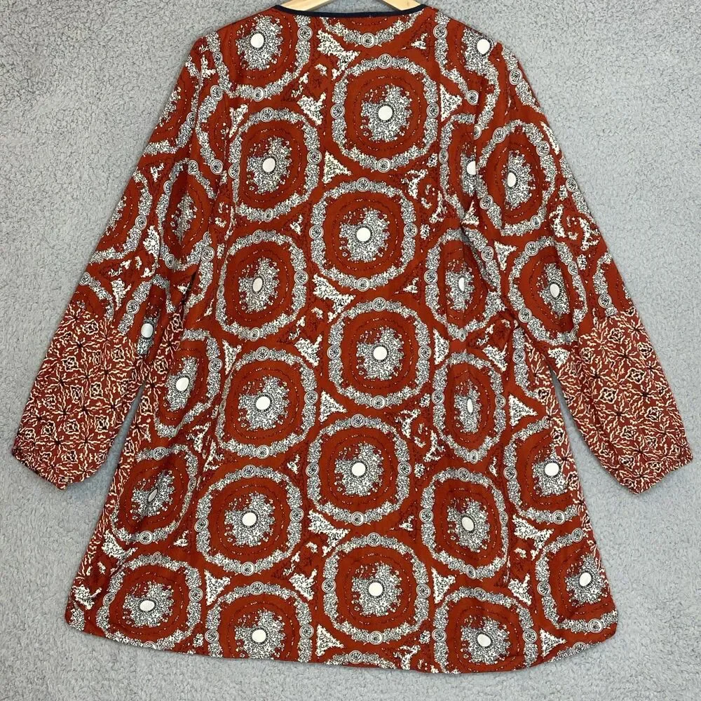 Flying Tomato Boho Patchwork Prairie Embroidered Tunic Top Mini Dress Size Large